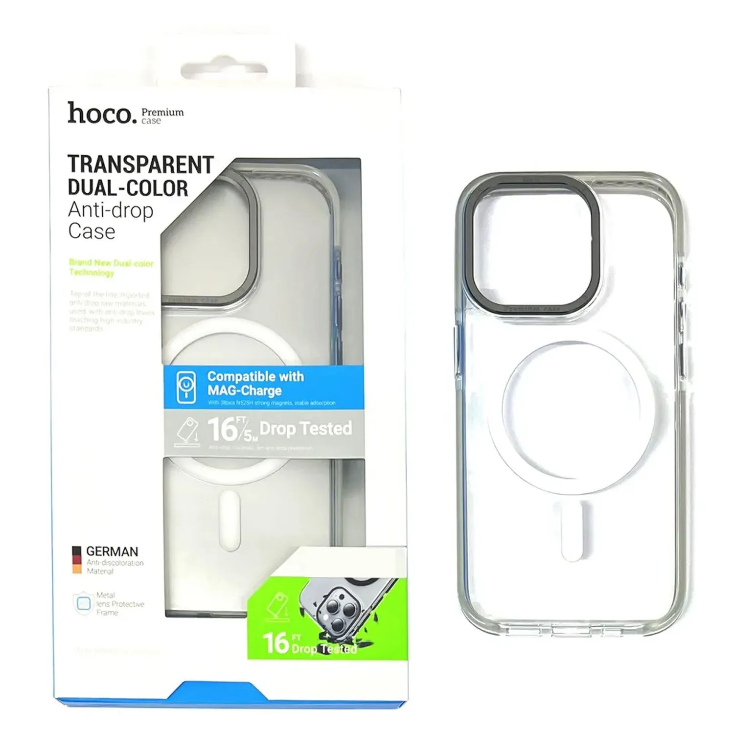 Чехол прозрачный Hoco AS6 для Apple iPhone 15 Pro Max с MagSafe (серый)