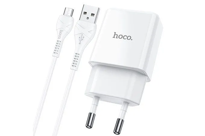 Сетевое зарядное устройство HOCO N9 Especial с кабелем MicroUSB, 2.1A (белый)