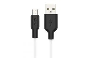 Кабель USB - MicroUSB HOCO X21 Plus, 2м (белый-черный)