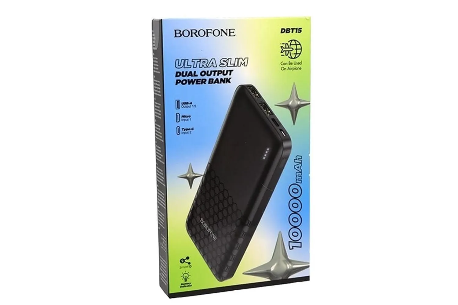 Портативный аккумулятор BOROFONE DBT15 Power Bank, 10 000 mAh (черный)