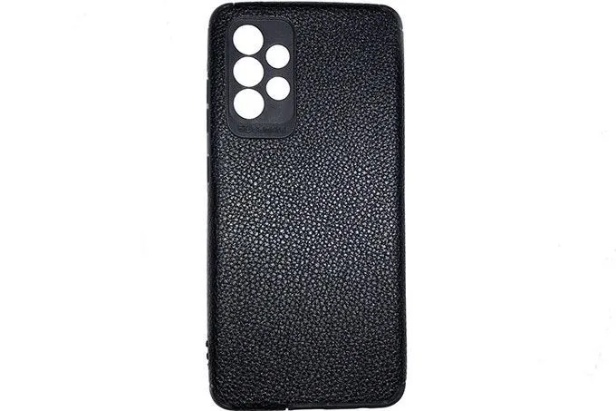 Чехол силиконовый без бренда для Samsung Galaxy A52, тонкий, непрозрачный, под кожу (чёрный)