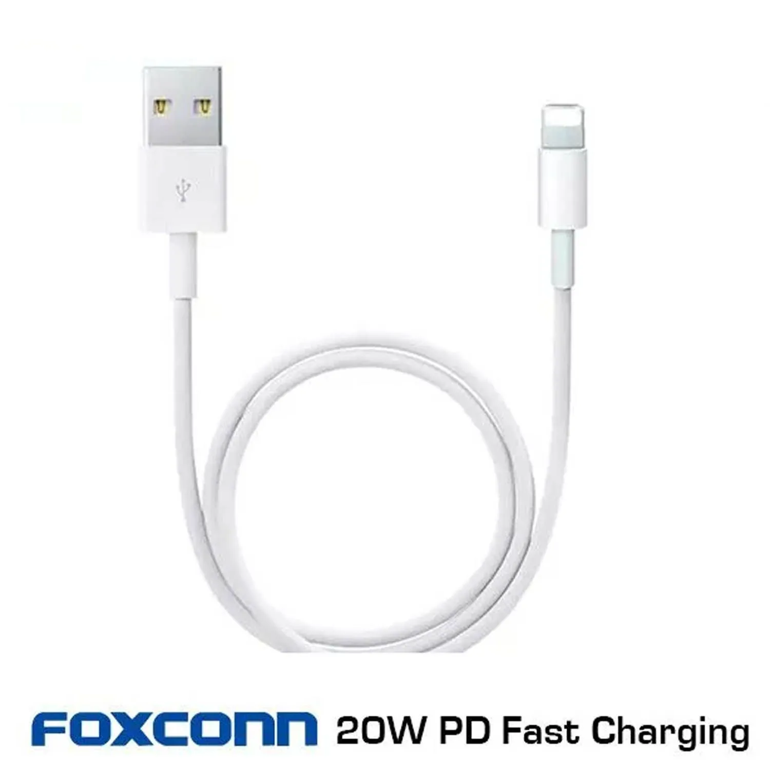 Кабель USB - Lightning FOXCONN Apple iPhone 5, Apple iPad Mini, iPad 4 1м (белый)