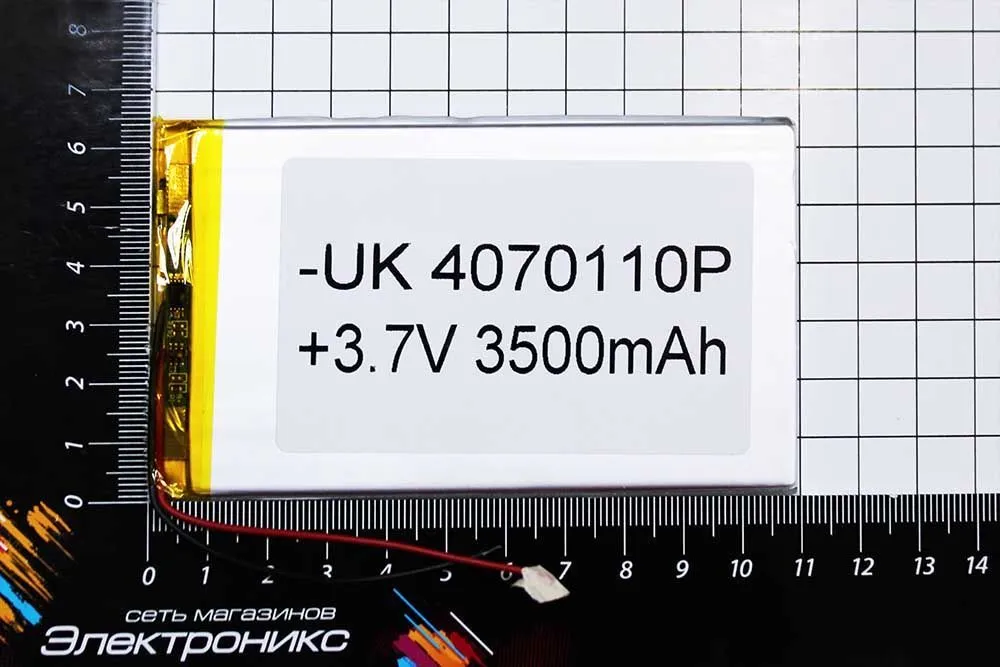 Литий-полимерный аккумулятор BW 4070110P (110X66X3mm) 3.7V 3500mAh 