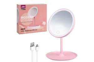 Настольное зеркало для макияжа с подсветкой MIRRORLIGHT- А1 (розовый)