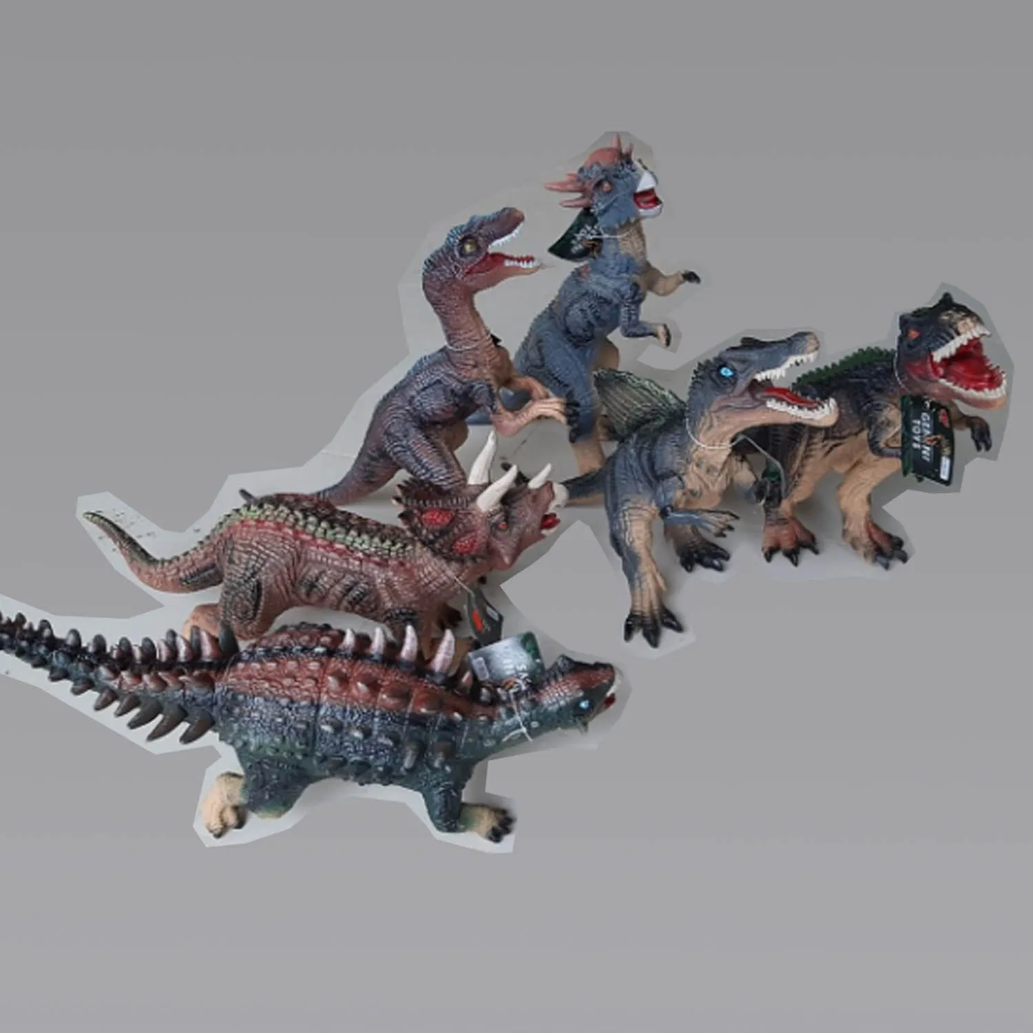 Динозавры 45см, Анкилозавр, Спинозавр, Трицератопс, Велоцираптор (в ассортименте)