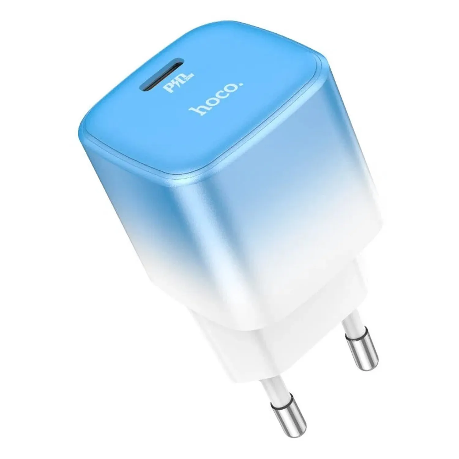 Сетевое зарядное устройство Hoco C101A (белый, голубой)