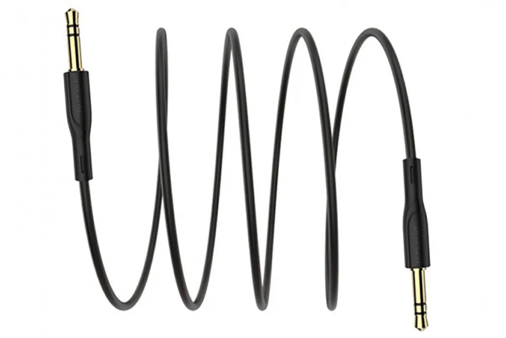 AUX кабель BOROFONE BL1 AUX Audio cable 3.5mm, прямой, 1 метр (черный)