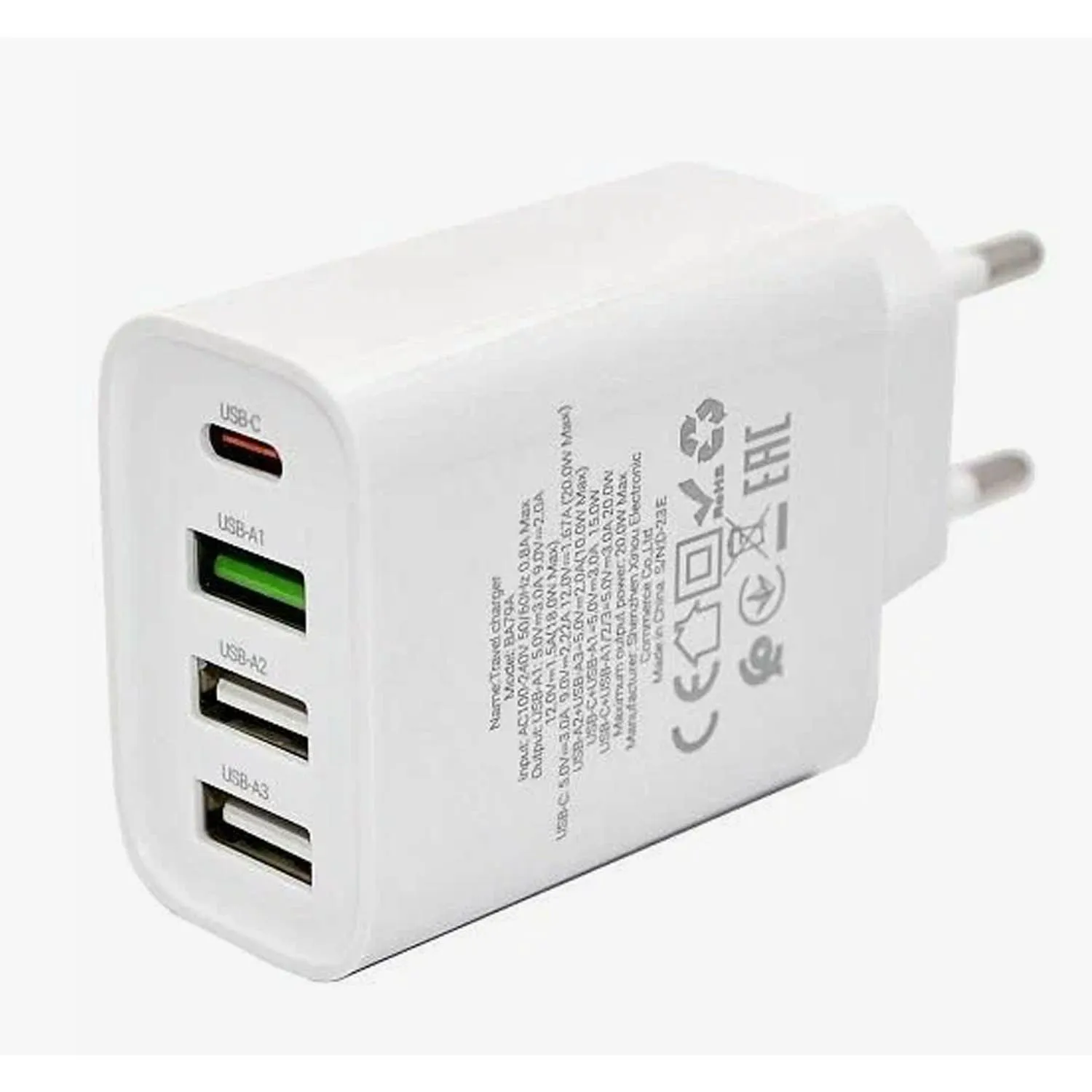 Сетевое зарядное устройство Borofone BA79A 4-Port USB-A(x3) USB-C (белый)