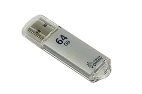 Флеш-накопитель USB 64GB SmartBuy V-cut (серебро)