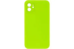 Чехол силиконовый с защитой камеры для Apple iPhone 12 (ярко - зеленый)