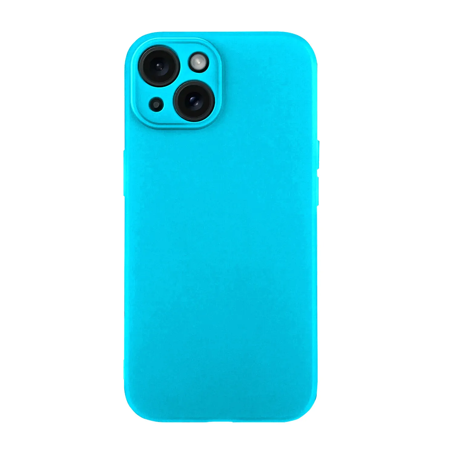 Чехол силиконовый с защитой камеры для Apple iPhone 15 (голубой)