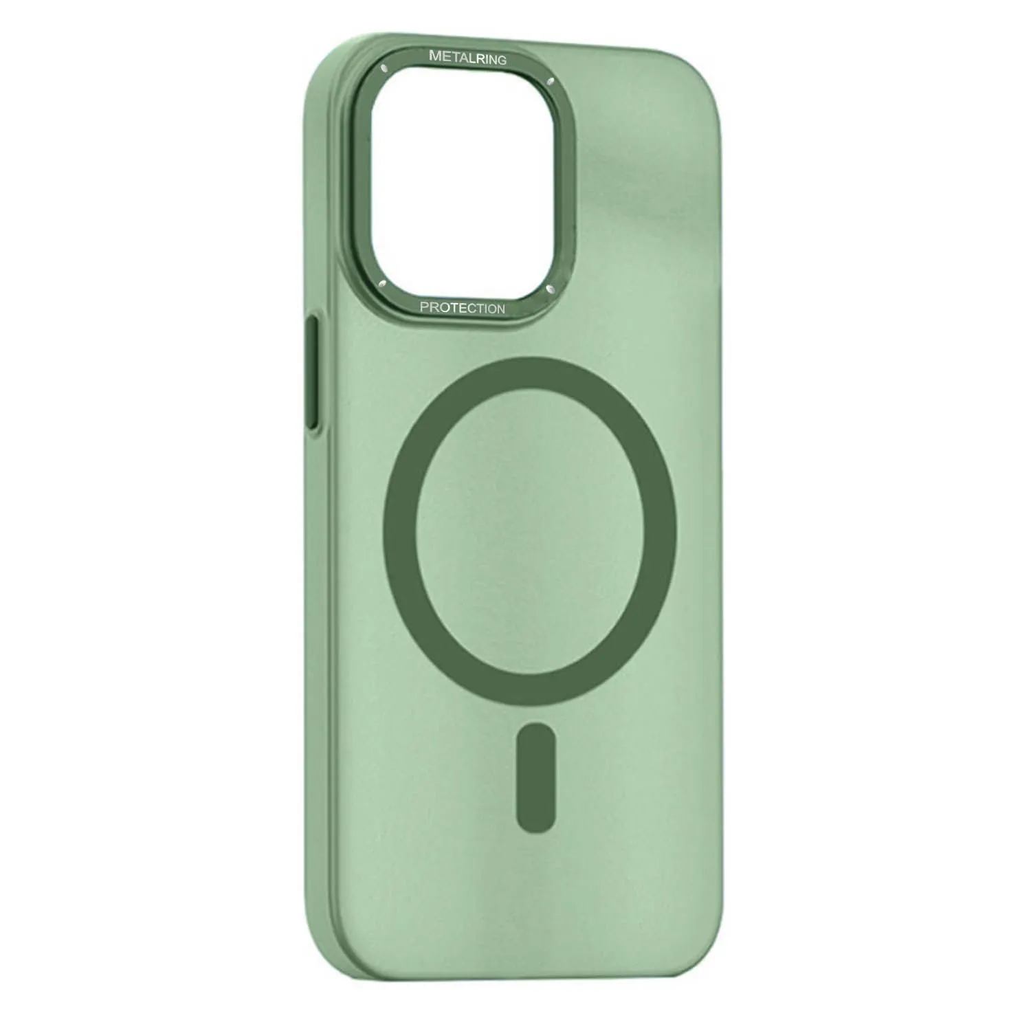 Матовый чехол Apple iPhone 13 Pro Max с металлической окантовкой с MagSafe (зеленый)