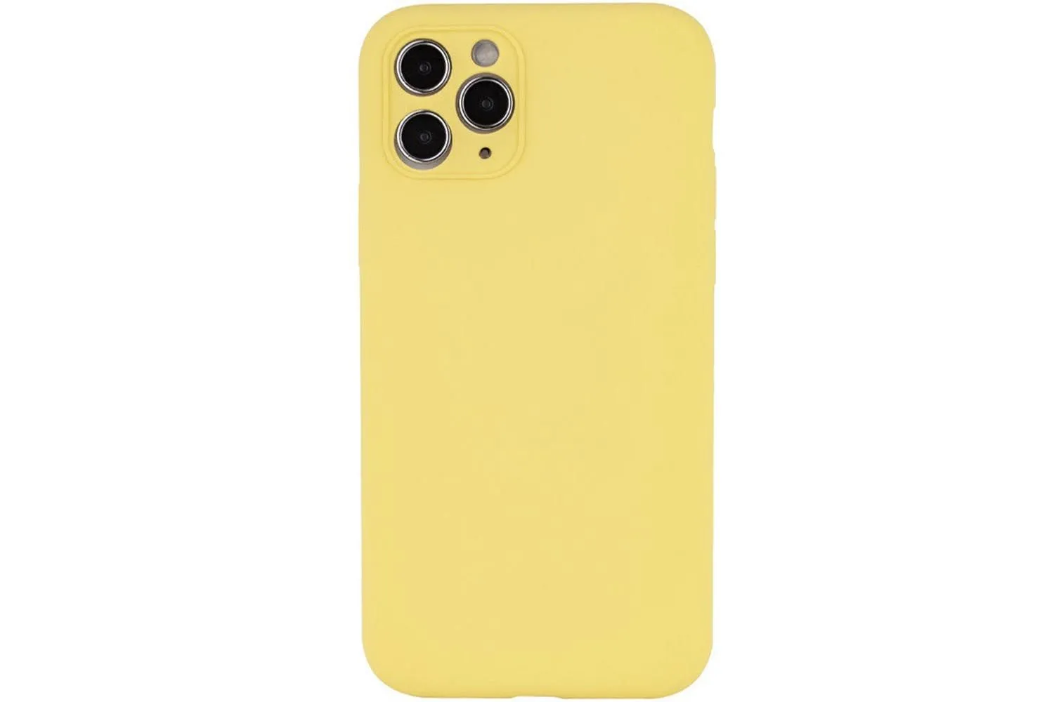 Чехол силиконовый с защитой камеры для Apple iPhone 12 Pro Max (желтый)