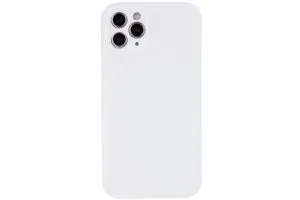 Чехол силиконовый с защитой камеры для Apple iPhone 12 Pro Max (белый)