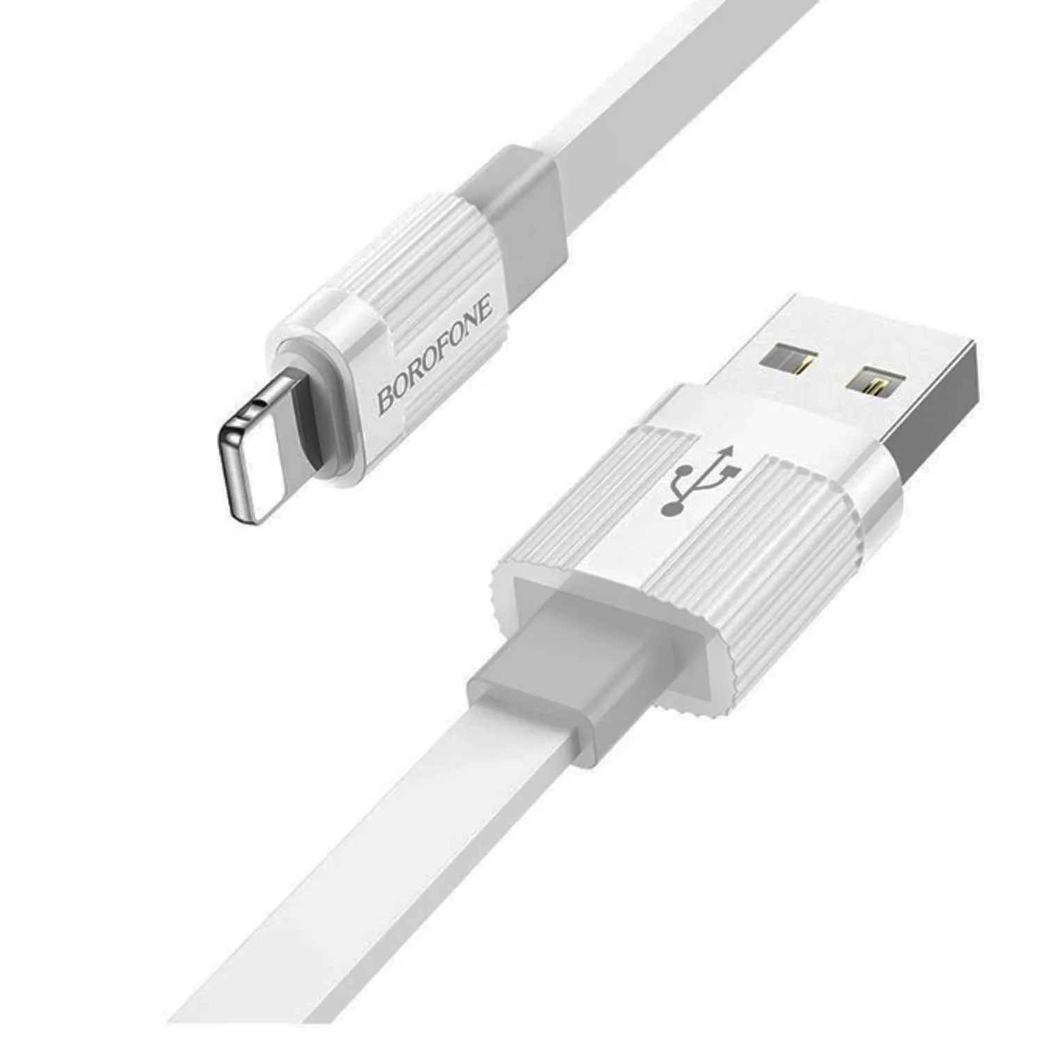 Кабель USB - Lightning BOROFONE BX89 Union 2.4A, 1 м (белый/серый)