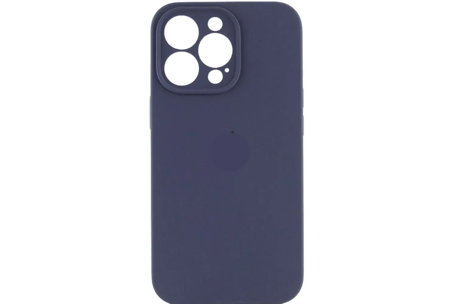 Чехол силиконовый с защитой камеры для Apple iPhone 14 Pro Max (темно - синий)