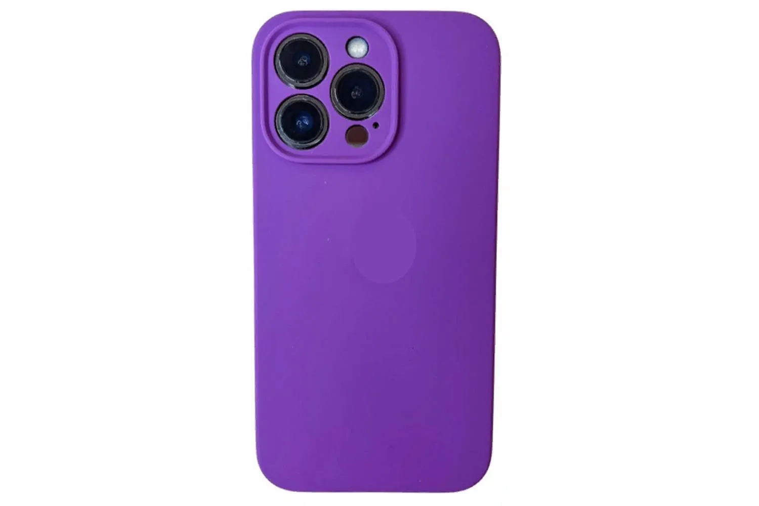 Чехол силиконовый с защитой камеры для Apple iPhone 14 Pro (фиолетовый)