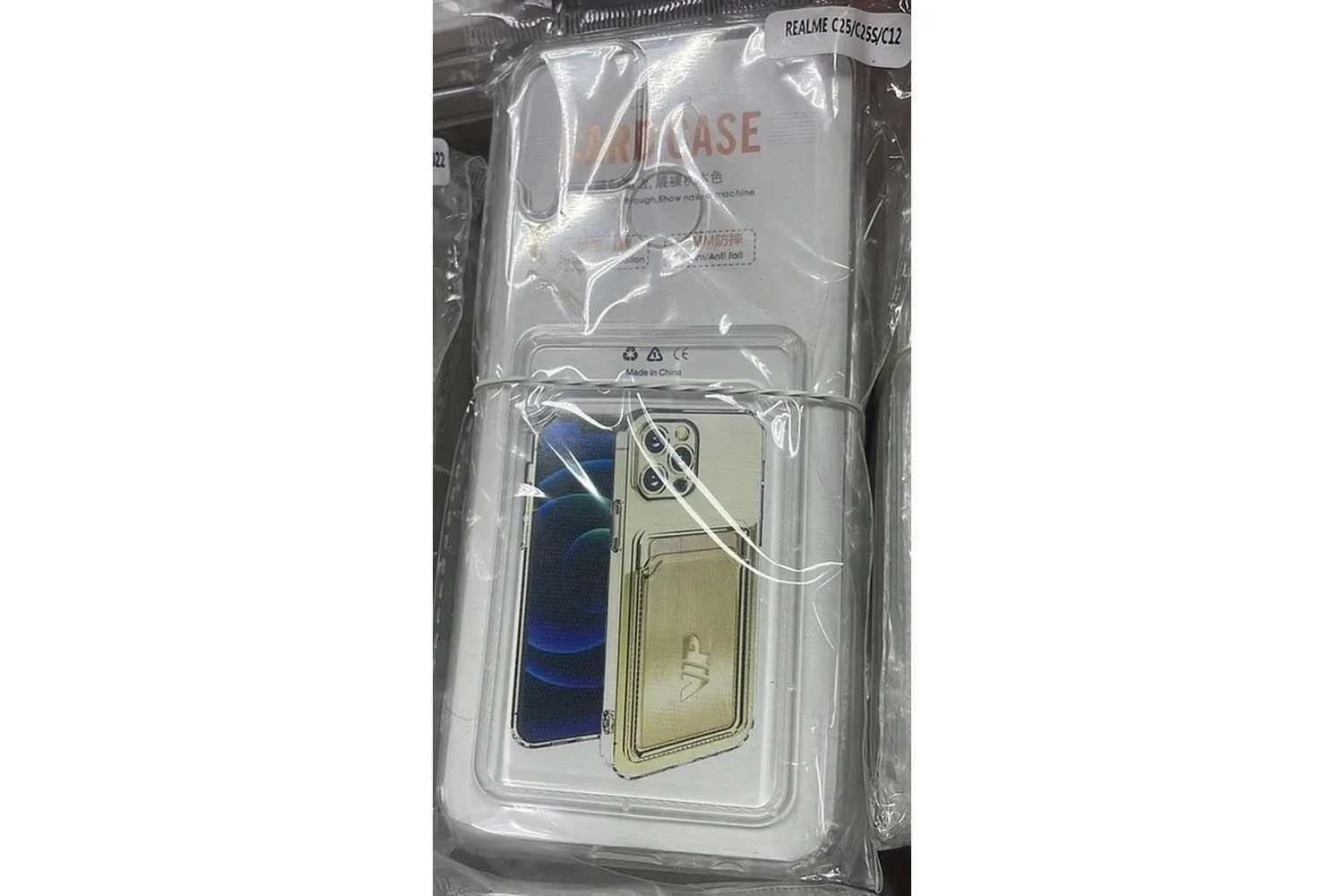 Силиконовый чехол с кармашком под карточку Realme C25, C25S, C12