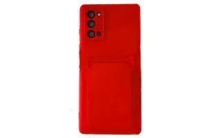 Силиконовый чехол кейс с кармашком под карточку Samsung Galaxy S21 FE (красный)