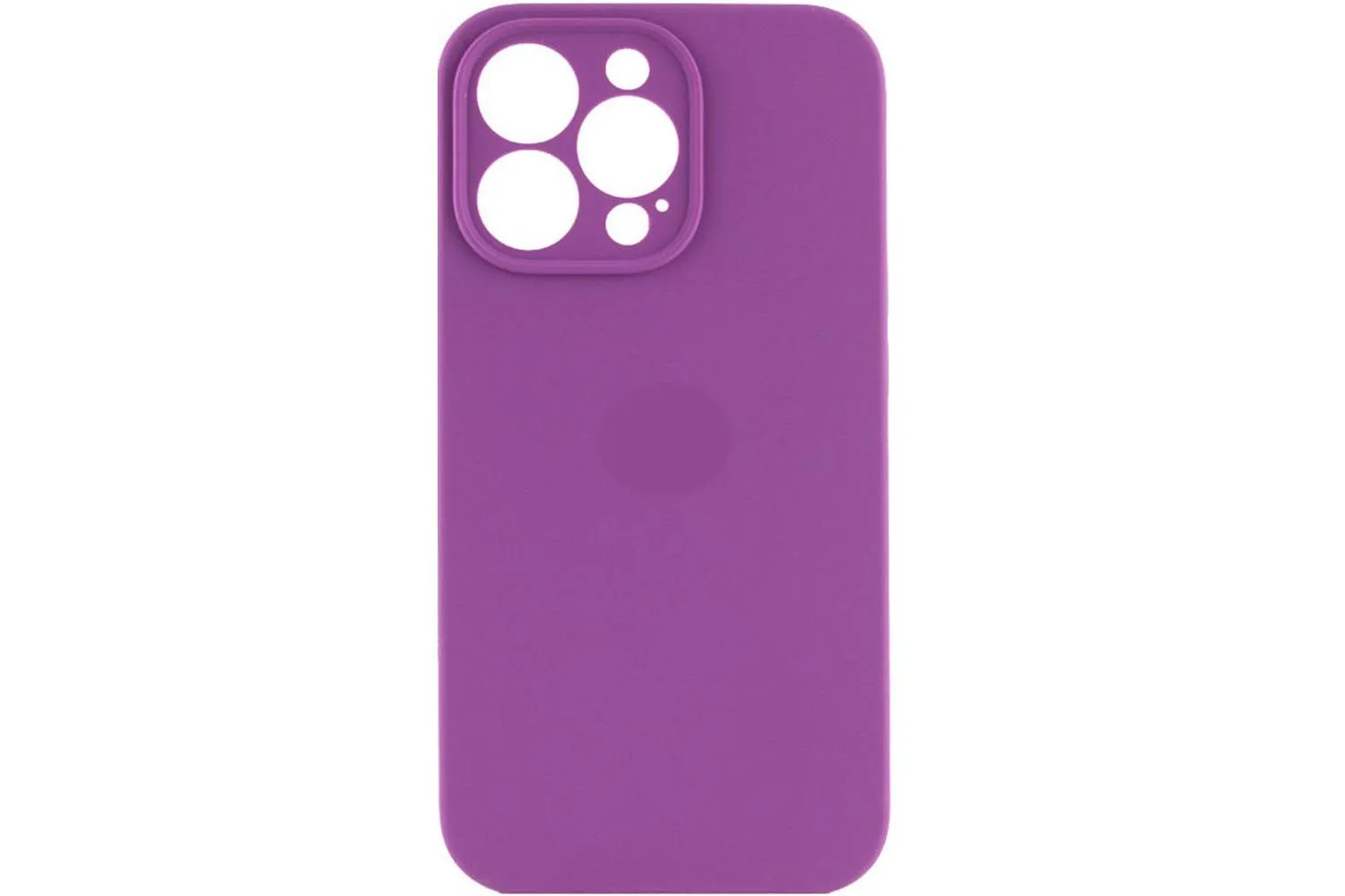 Чехол силиконовый с защитой камеры для Apple iPhone 14 Pro Max (пурпурный)