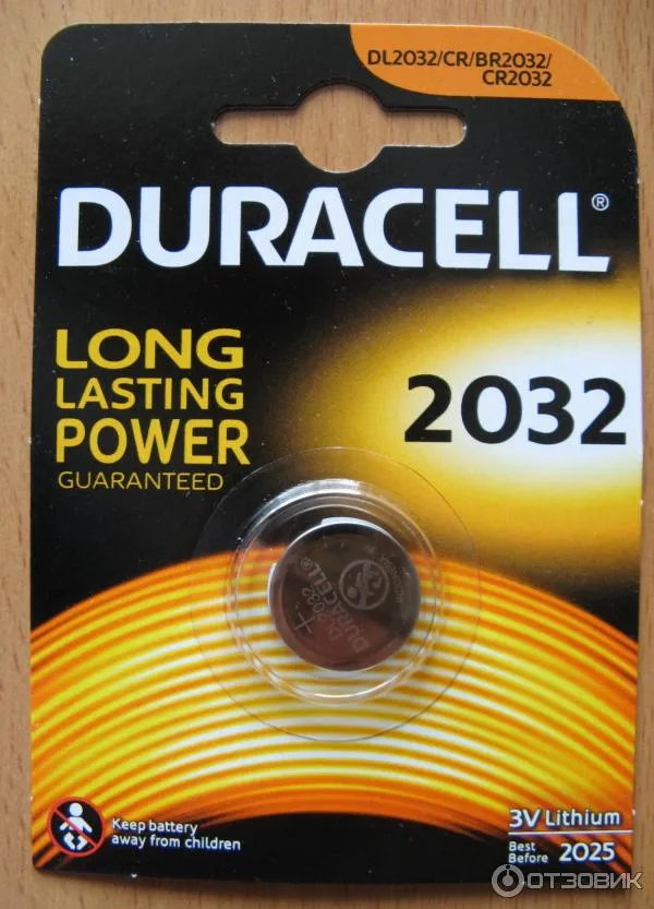 Элемент питания Duracell CR2032, BL2 (цена за один элемент)