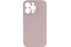 Чехол силиконовый с защитой камеры для Apple iPhone 14 Pro Max (серый песок)