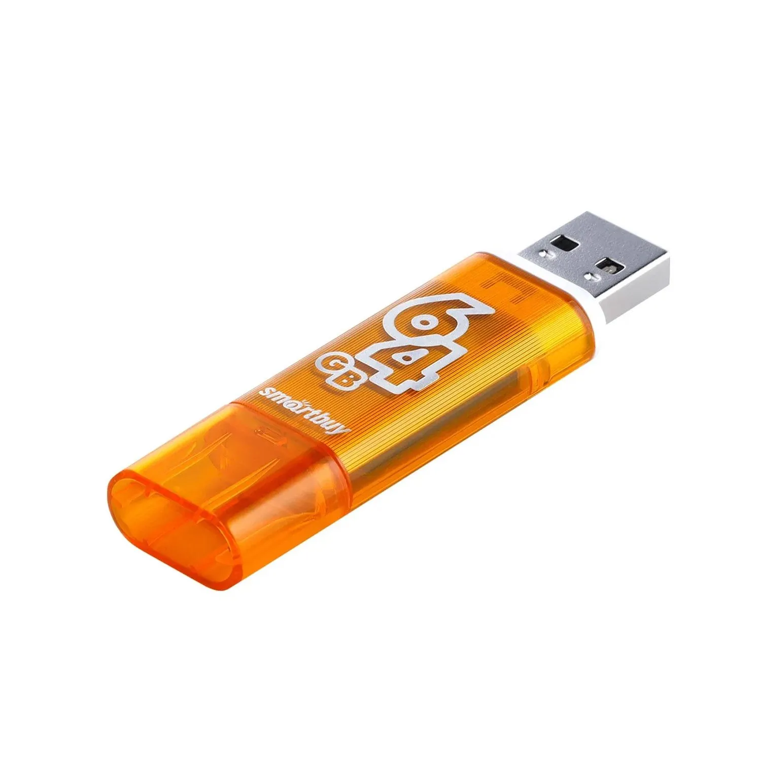 Флеш-накопитель USB 64GB Smart Buy Glossy (оранжевый)
