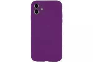 Чехол силиконовый с защитой камеры для Apple iPhone 12 (фиолетовый)