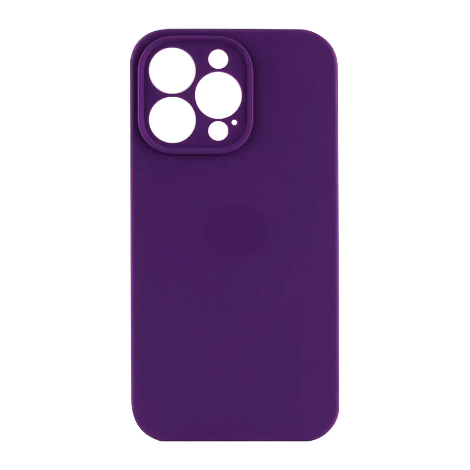 Чехол силиконовый с защитой камеры для Apple iPhone 14 Pro Max (темно-фиолетовый)