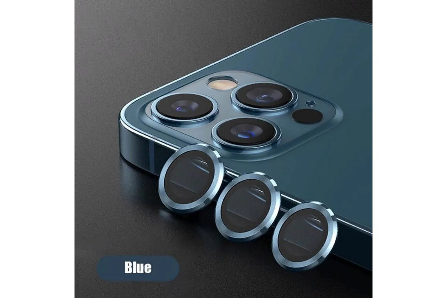 Защитные линзы для камеры Apple iPhone 12 Pro Max (синий)