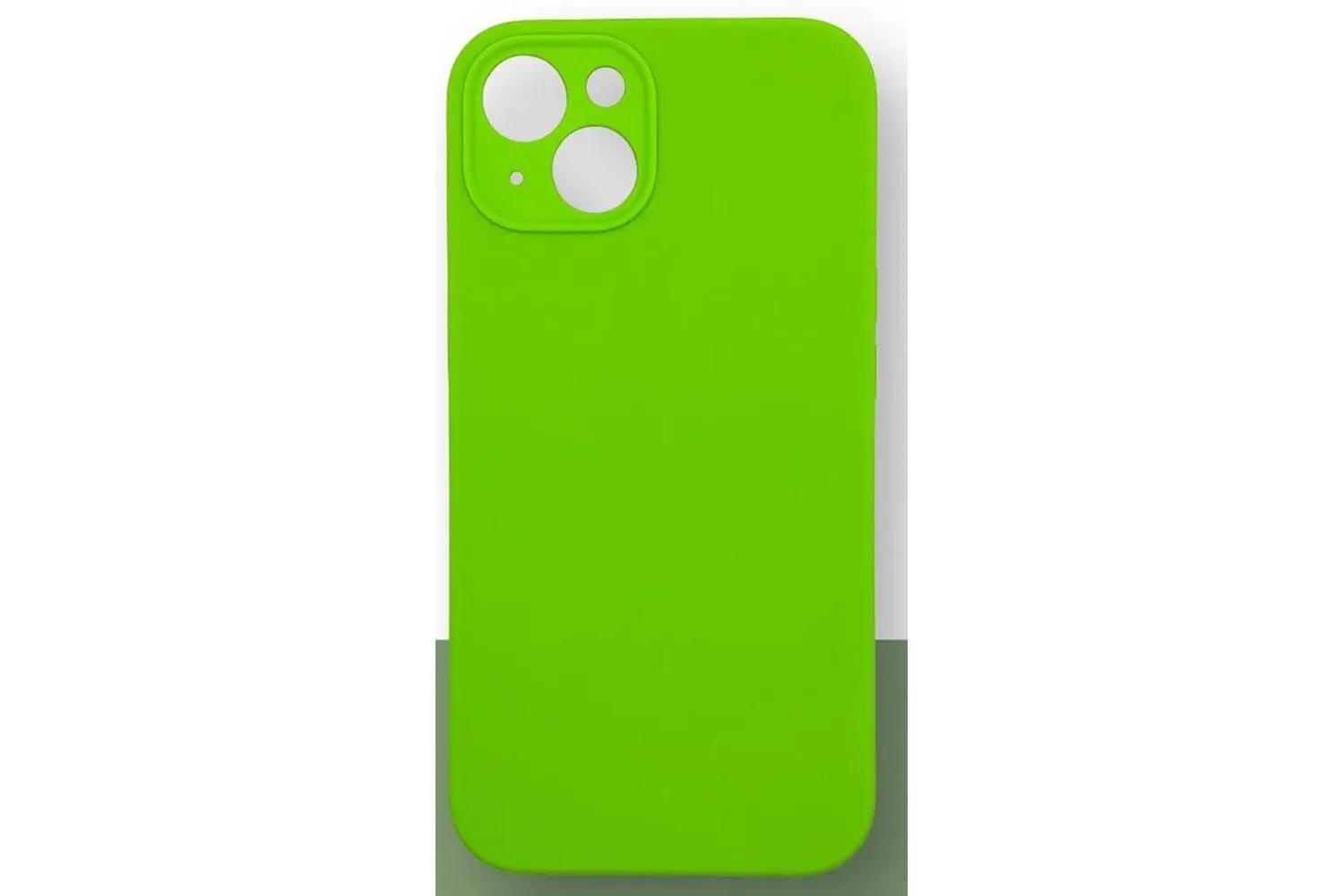 Чехол силиконовый с защитой камеры для Apple iPhone 14 (ярко - зеленый)