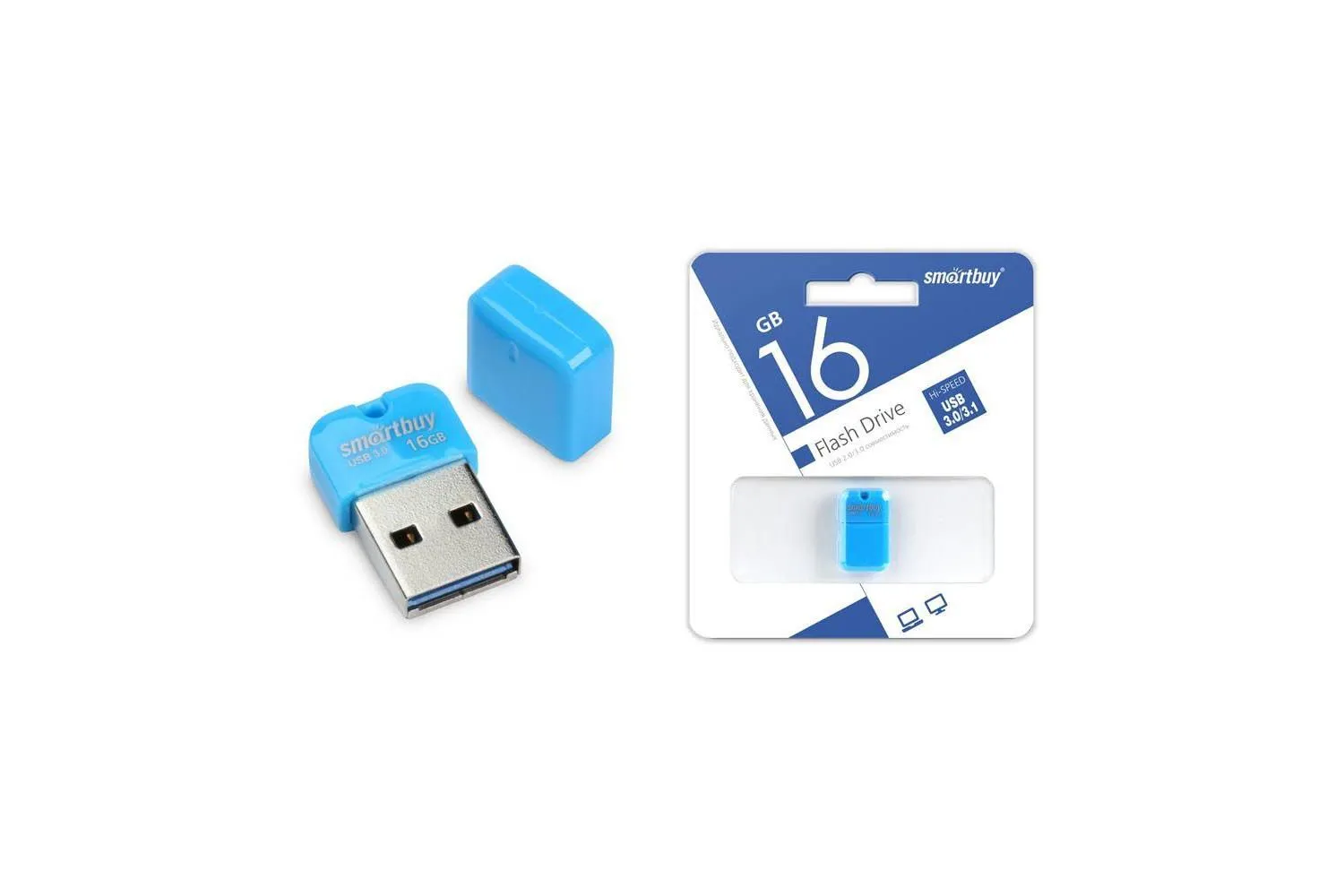 Флеш-накопитель USB 16GB SmartBuy Art (синий)
