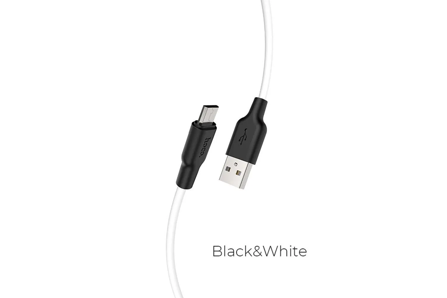 Кабель USB - MicroUSB HOCO X21 Plus Silicone, 1м (черно-белый)