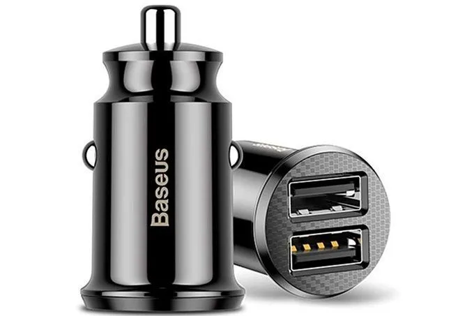 Автомобильное зарядное устройство Baseus Grain Car Charger 2 USB 5V 3.1A (черный)