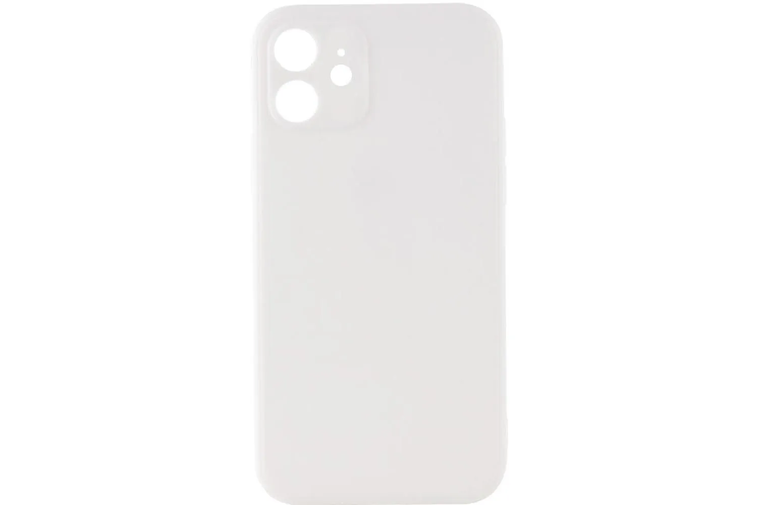 Чехол силиконовый с защитой камеры для Apple iPhone 12 (белый)