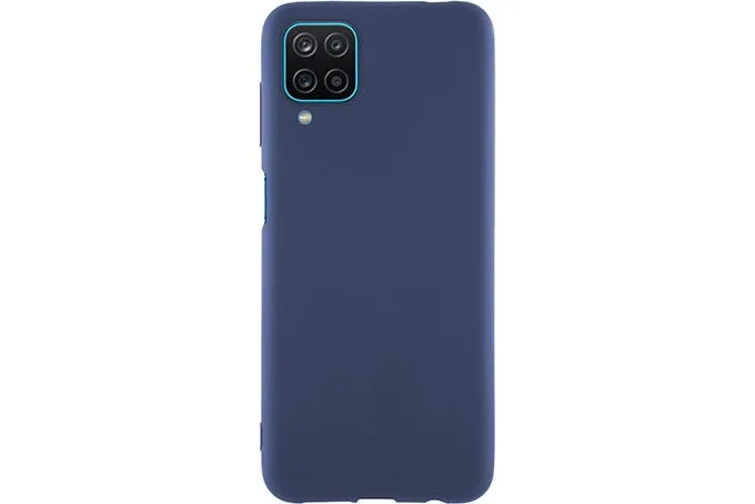 Чехол силиконовый без бренда для Samsung Galaxy A12 2020 Silicon Case Full тонкий матовый, (синий)