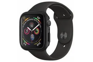 Чехол + защитное стекло + ремешок на часы Apple Watch 44mm Case / Кейс накладка 44мм (черный)