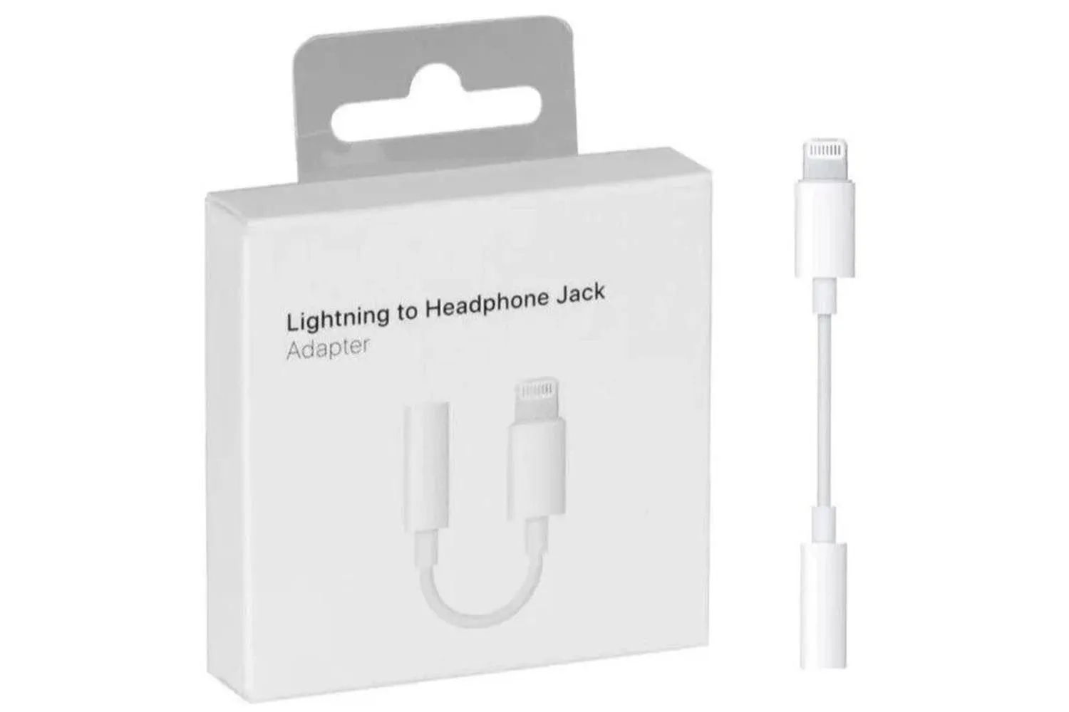 Кабель переходник для Apple iPhone Lightning - 3.5mm Jack (белый) (в упаковке)