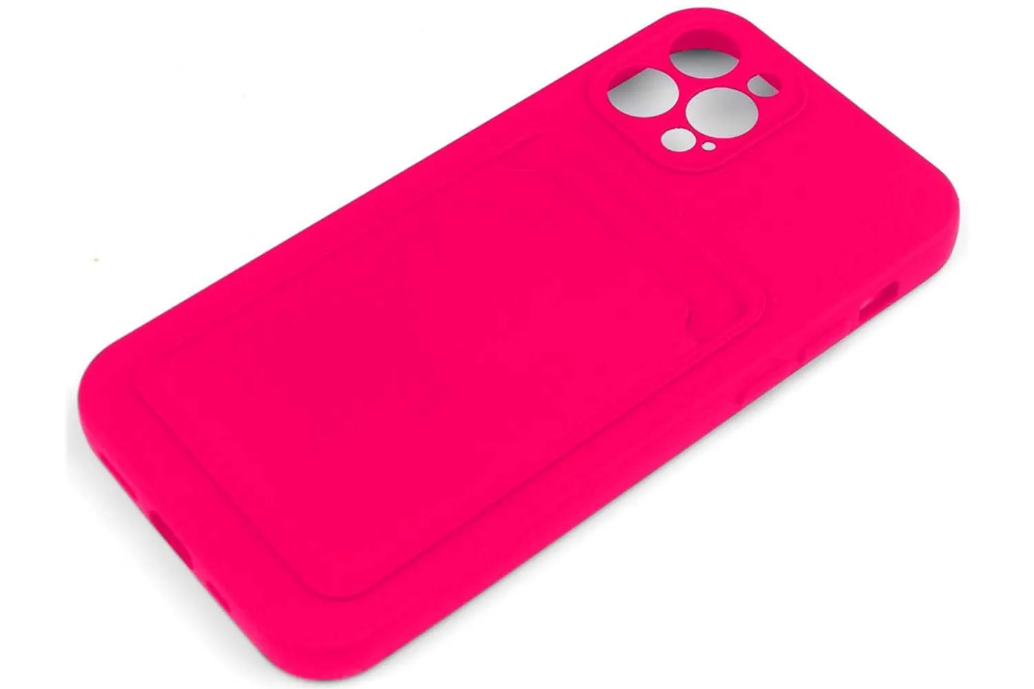 Силиконовый чехол кейс с кармашком под карточку Apple iPhone 13 Pro (розовый)