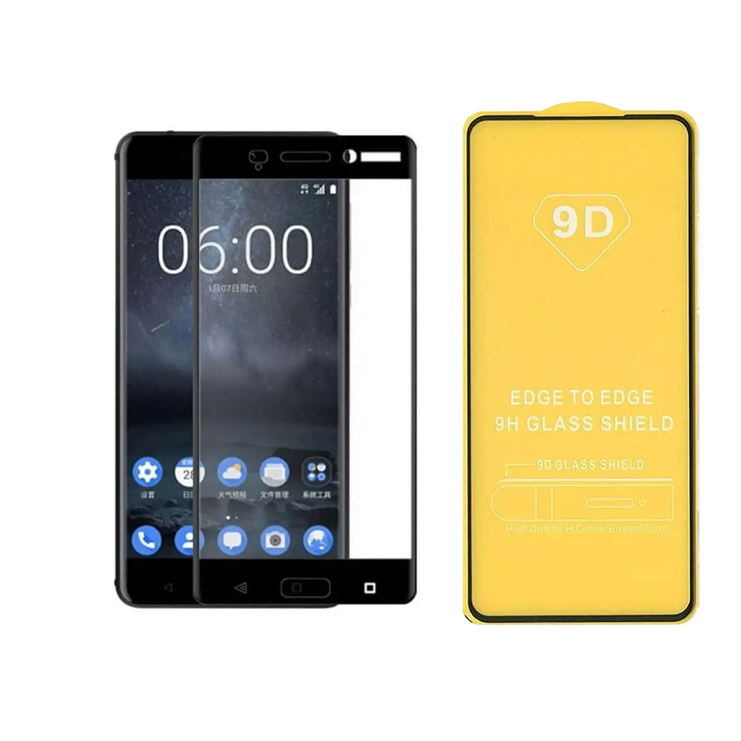 Противоударное стекло LEIWEI для дисплея Nokia 8 TA-1004 9D тех.упаковка (черный)
