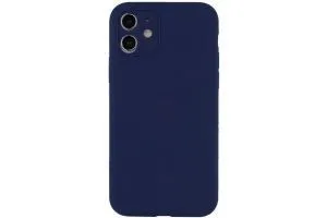 Чехол силиконовый с защитой камеры для Apple iPhone 12 (синий)