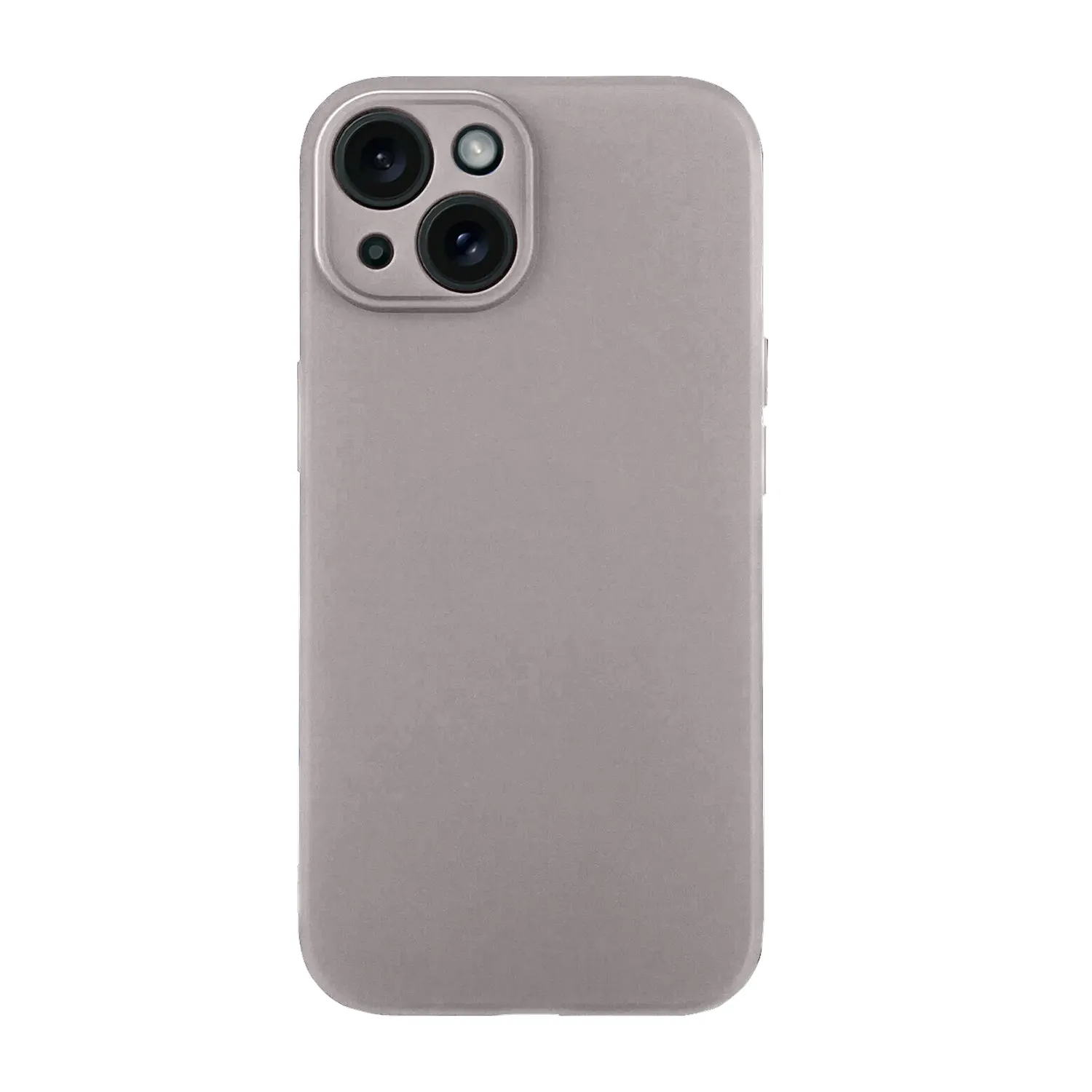 Чехол силиконовый с защитой камеры для Apple iPhone 15 (серый песок)