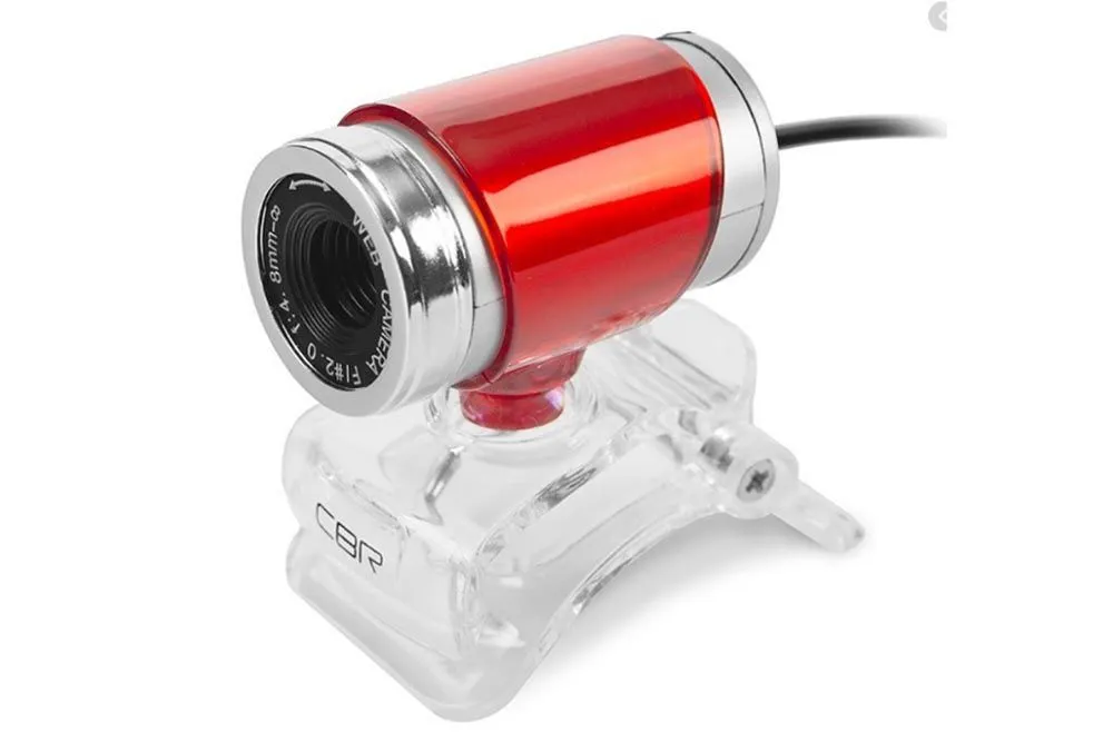 Web-камера CBR CW 830M 0.3 МП USB 2.0 встроеный микрофон (красный)