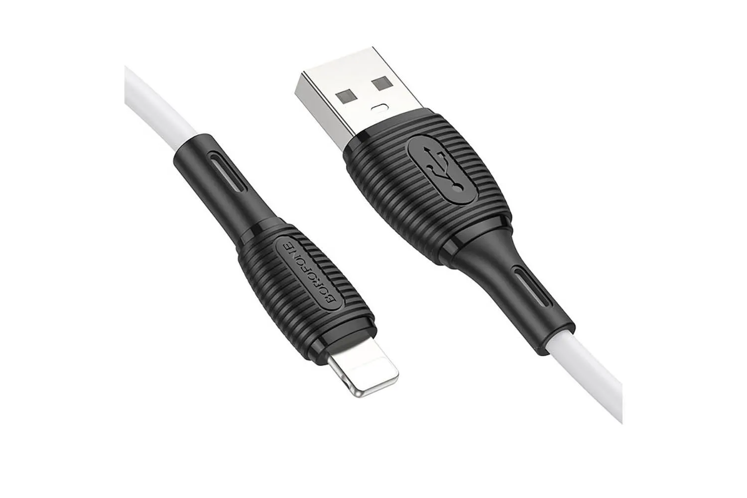 Кабель USB - Lightning BOROFONE BX86 Advanage силиконовый 2.4A, 1 м (белый)