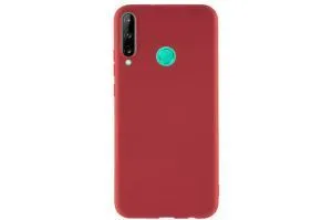 Чехол силиконовый без бренда для Huawei Y7P, Huawei P40 Lite E Button, тонкий, матовый (красный)