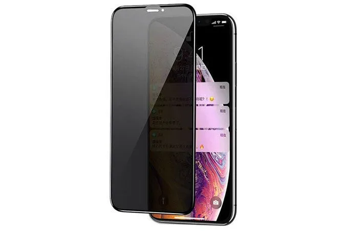 Противоударное стекло OG Anti Spy для дисплея Apple iPhone X, Xs, 11 Pro 9D Антишпион (черный)