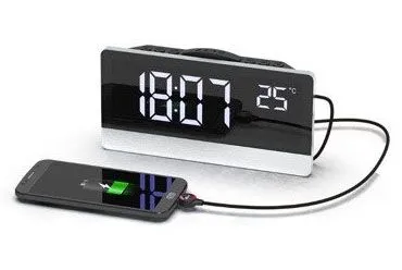 Часы Ritmix RRC-1870T с FM Радио и цифровым термометром (серый-черный)
