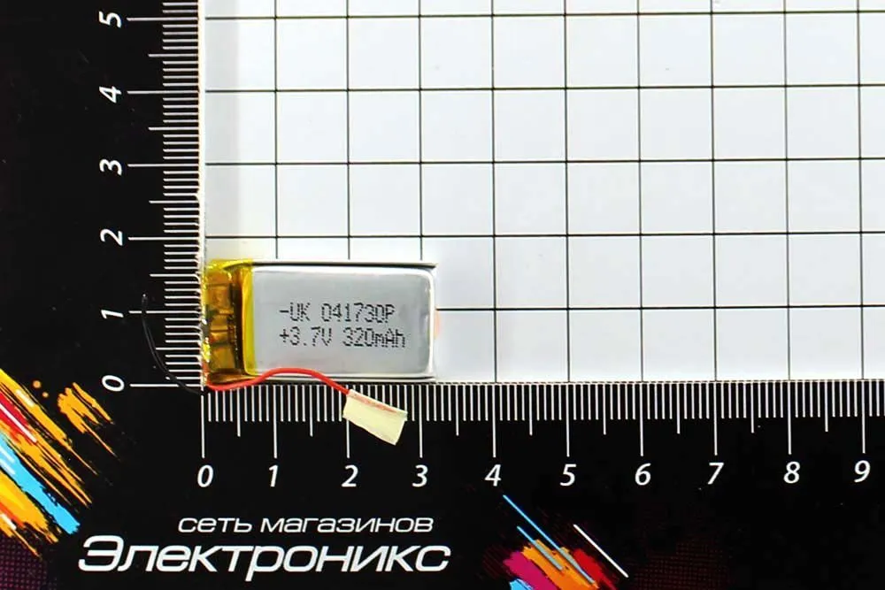 Литий-полимерный аккумулятор 041730P (4X17X30mm) 3.7V 320mAh