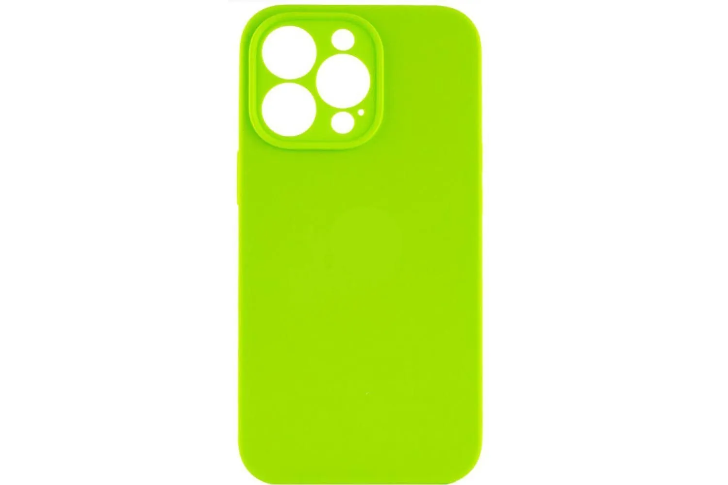 Чехол силиконовый с защитой камеры для Apple iPhone 14 Pro Max (ярко - зеленый)