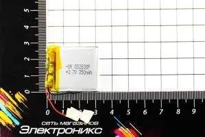 Литий-полимерный аккумулятор 032830P (30X27X3mm) 3.7V 350mAh